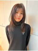 ブリーチなしカラー レイヤーカット 顔まわりカット 薬院今泉