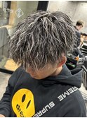 ホワイトメッシュツイストスパイラルパーママッシュ