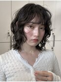 デジタルパーマレイヤーカット顔周り前髪ショートボブ/池袋