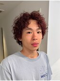 メンズパーマ/くるくるパーマ/バイオレットピンク/パーマカラー