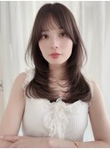 ブリーチなしロングレイヤー小顔ハッシュレイヤーカット