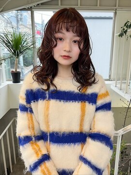 アクアオモテサンドウ(ACQUA omotesando) △レイヤーカットウルフカットレイヤーパーマココアブラウン