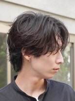 フィフスパーク(fifth PARK)&nbsp;ルーズパーマ波巻きパーマメンズマッシュウルフセンターパート