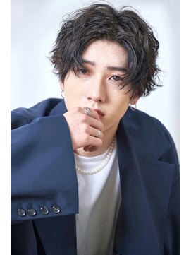 グルーマーズトウキョウ(GROOMER/S TOKYO) 神保町スペインカールブルーブラックメンズスパイキーショート