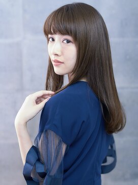 オーブ ヘアー グロー 橋本店(AUBE HAIR grawe) 【AUBE HAIR】重めバング_毛先カールストレート