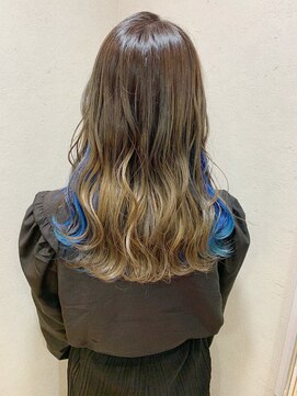 ヘアデザイン トリップ(HAIR DESIGN TRIP) イヤリングカラー☆ブルー