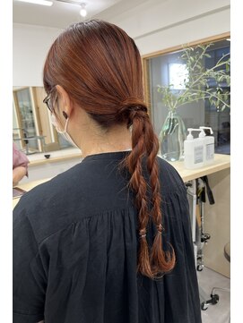 イノセントヘア(innocent.hair) シークレットハイライト 脱白髪染め オレンジカラー