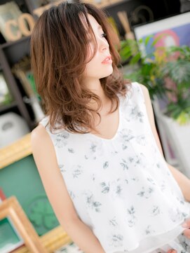 カバーヘア イヴ 戸頭店(COVER HAIR EVE) センターパートふんわり巻き抜け感ネオウルフc5戸頭20代30代40代