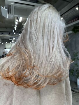 アポロ 横浜駅店(apollo) オレンジエンドカラーピンクミルクティーアッシュ