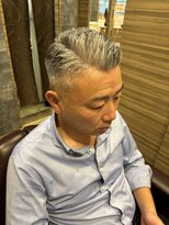 銀座マツナガ 神田店 七三フェードアイロンパーマメンズベリーショートワイルド