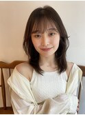 大人かわいい美髪ストレート顔まわりレイヤーカットまろベージュ