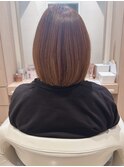 ミニボブ美髪オフィスヘア童顔アラフォー似合わせカットブラウン