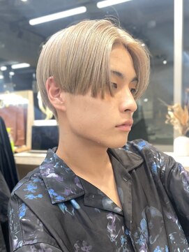 サンクプロジェクト(cinq PROJECT) 韓国風メンズメルクティーベージュダブルカラーハイトーンカラー