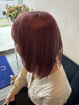 クレヨン ケース(Crayon case) レイヤーカットシースルーバングチェリーレッドボルドーカラー