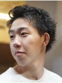 ビジネスショートメンズマッシュツイストパーマツーブロック