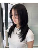 韓国へア/レイヤー/顔周り/ボブ/透明感カラー