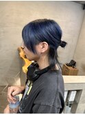 ダブルカラー　ディープブルー&ブラック