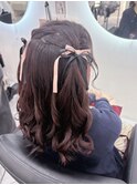 編み込みハーフツイン