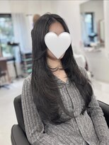 ハピネス 梅田茶屋町店(HAPPINESS)&nbsp;ワンホンヘア オルチャンレイヤー ワンカール ブルーブラック