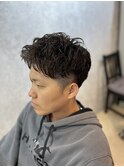 MEN’S HAIR/ブルーブラック/フェザーパーマ/本八幡