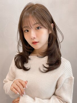 アグノス 青山(Agnos) イメチェン 前髪 ピンクベージュ ブラウン レイヤーカット