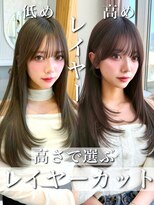 ミリバイアフロート(MIRI by AFLOAT)&nbsp;【島田佑】ミディアムレイヤーカットグレージュ顔周りカット