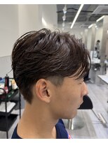 become men's hair 名駅EAST【10月3日 NEW OPEN(予定)】&nbsp;ブラウンカラーセンターパート/フェザーショート/海外風/名古屋