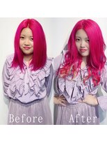 あるじゃんすー 沖縄店 ピンクレインボー#シールエクステ#ラフウェーブ#沖縄
