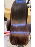 小顔セミウェットウェーブピンクベージュハイライトカラー