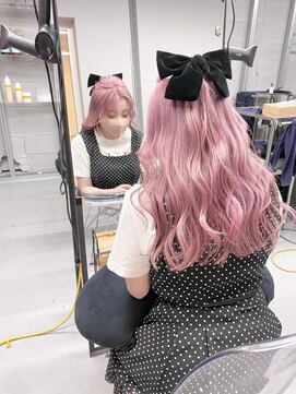 ペレ 渋谷(PELE) YU113_ホワイトピンク ブリーチ2回~