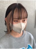 前髪インナーカラーベージュ！