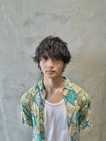 メンズウルフ/ウルフパーマ/波巻きパーマ