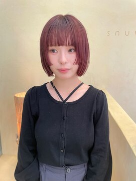 スニュウ(snuw) 【snuw mina】ワインレッド、暖色カラー、ブリーチなしカラー