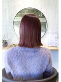 切りっぱなし ヘイリーボブ 大人ピンクカラー