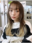 ロングレイヤーワイドバング抜け感のあるレイヤー