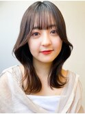 20代30代大人可愛い韓国風再現性◎シースルーバングくびれへア