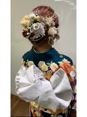 成人式振袖着付け　メイク　振袖ヘアアレンジ
