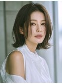 ☆ホワイトグレージュミニウルフデジタルパーマチェリーブラウン