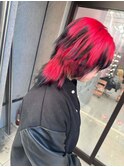 ハッシュカット フルバング 愛され ブリーチ レッドブラウン