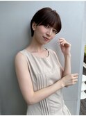 丸みショートセンターパートハンサムショートくびれショート