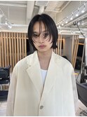 =メンズボブ/フェザーパーマ/MEN’S HAIR/ブルーブラック