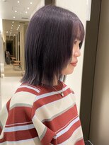 ソー 銀座(SAUT) レイヤーカット/ラベンダーグレー/ボブ/ブリーチカラー