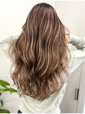 ミルクティーベージュダブルカラーハイライトバレイヤージュ