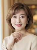 春ほんのりピンクベージュ◎30代40代白髪ぼかし大人ショート