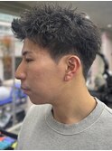 刈り上げアップバングスパイキーショートパーマスパイラルパーマ