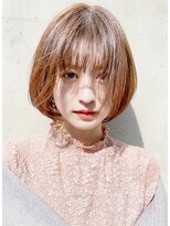 スイート ヘアデザイン(Suite HAIR DESIGN)&nbsp;透明感カラーひし形ショートボブ×くびれレイヤー暖色カラー艶髪