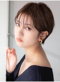 マッシュショート 大人可愛い うる艶髪 暖色系カラー 30代40代