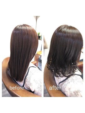 カミケン 方木田店(kamiken.) グレージュ大人かわいいミディアムレイヤー【カミケン方木田店】