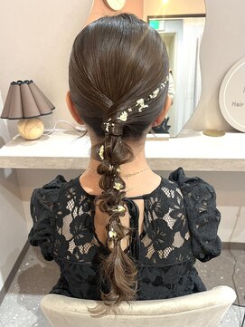 ミラ(Mila) 金箔アレンジ☆タイト×編みおろし