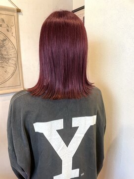 ソルシエ ヘアー(Solcie hair) bourdeaxPink×切りっぱなしボブ